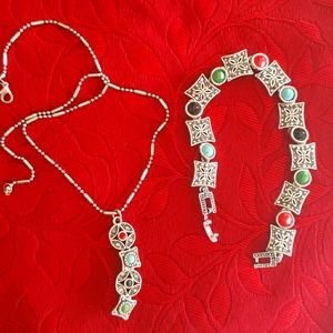 Modern vintage Ethnic design Necklace and matching bracelet